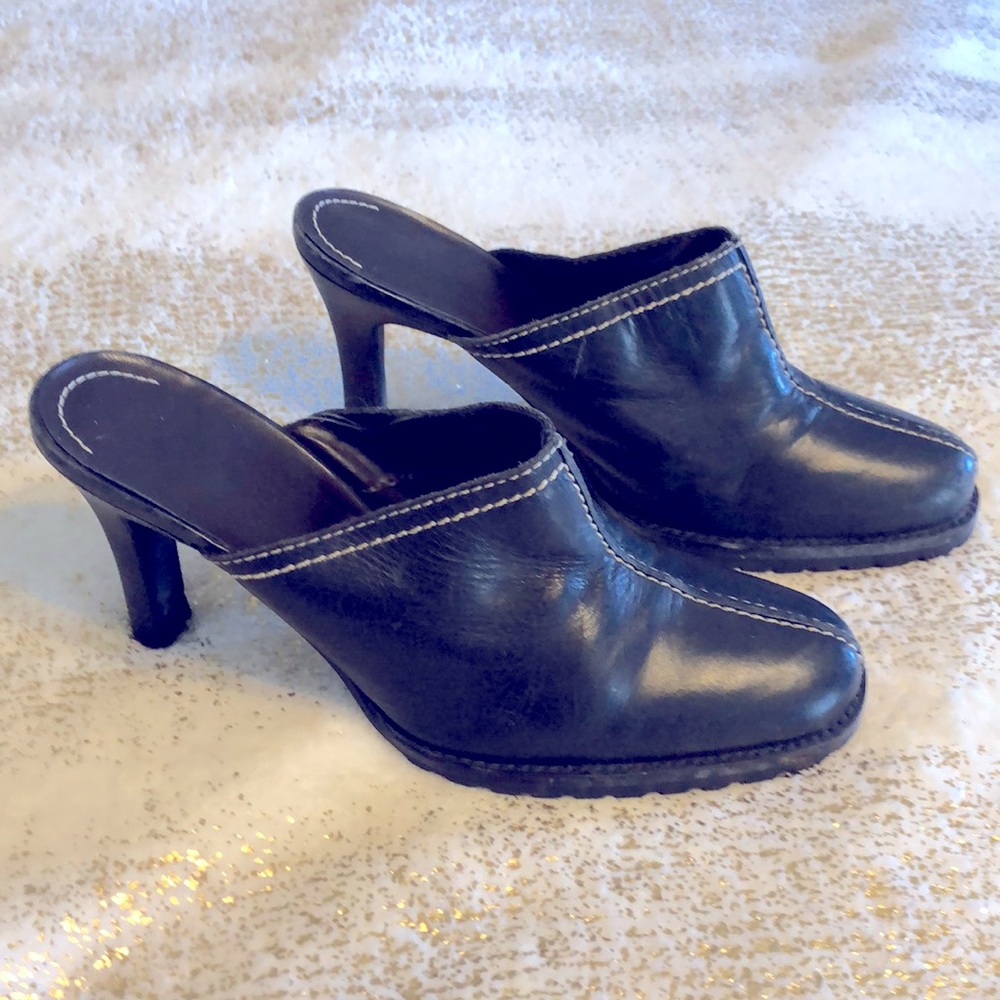 Black Mules with Tread Bottoms